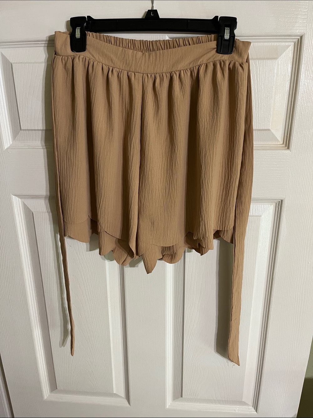 ODDY Asymmetrical Layered Skirt in Beige Tan